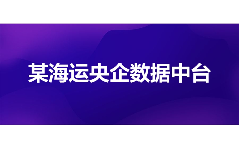 某海运央企：数据中台赋能航运数字化转型